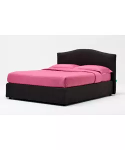 Letto matrimoniale 'hill' antracite con rete e contenitore, 160x190 cm